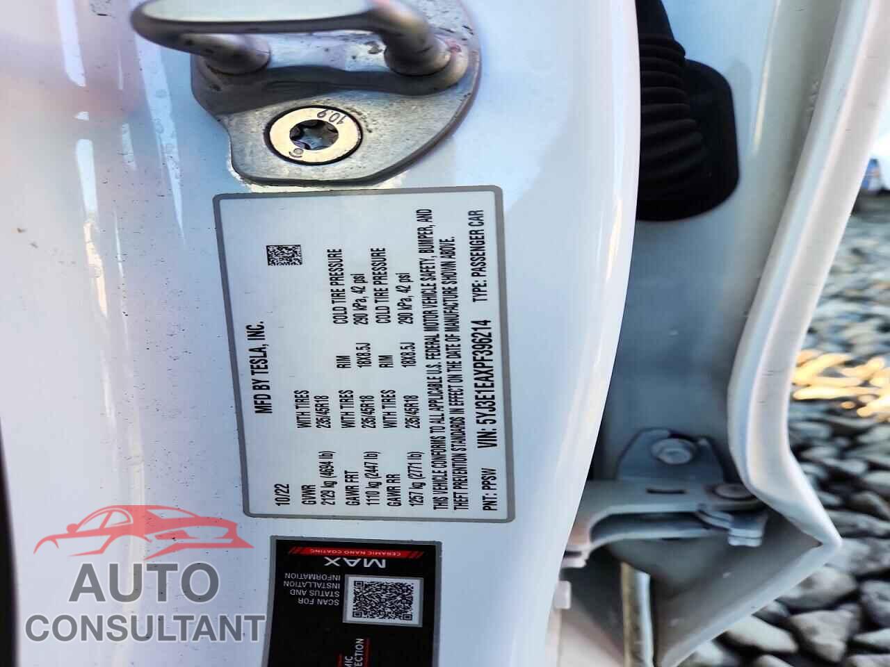 TESLA MODEL 3 2023 - 5YJ3E1EAXPF396214