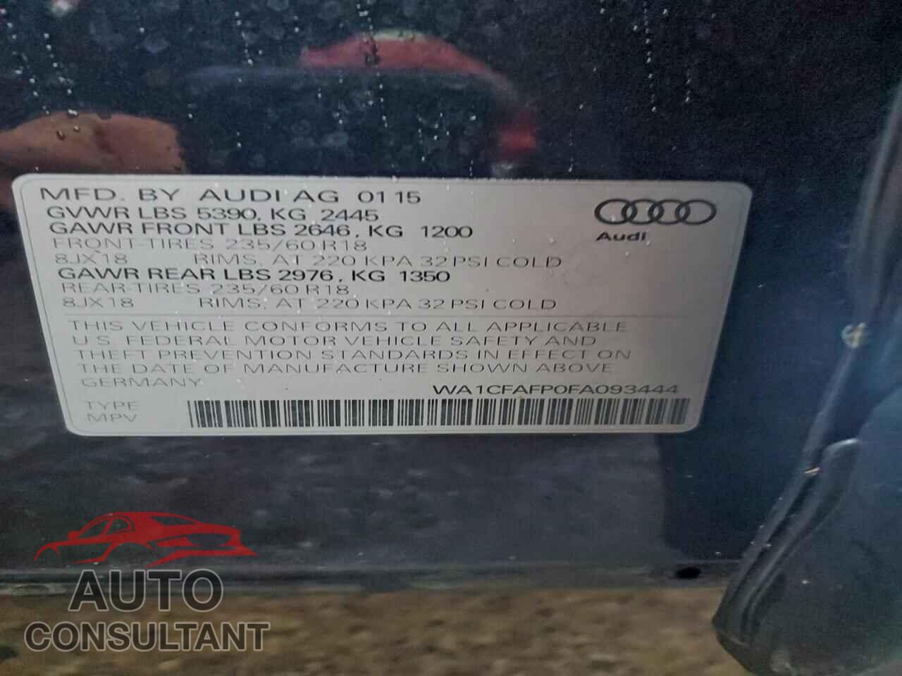 AUDI Q5 2015 - WA1CFAFP0FA093444