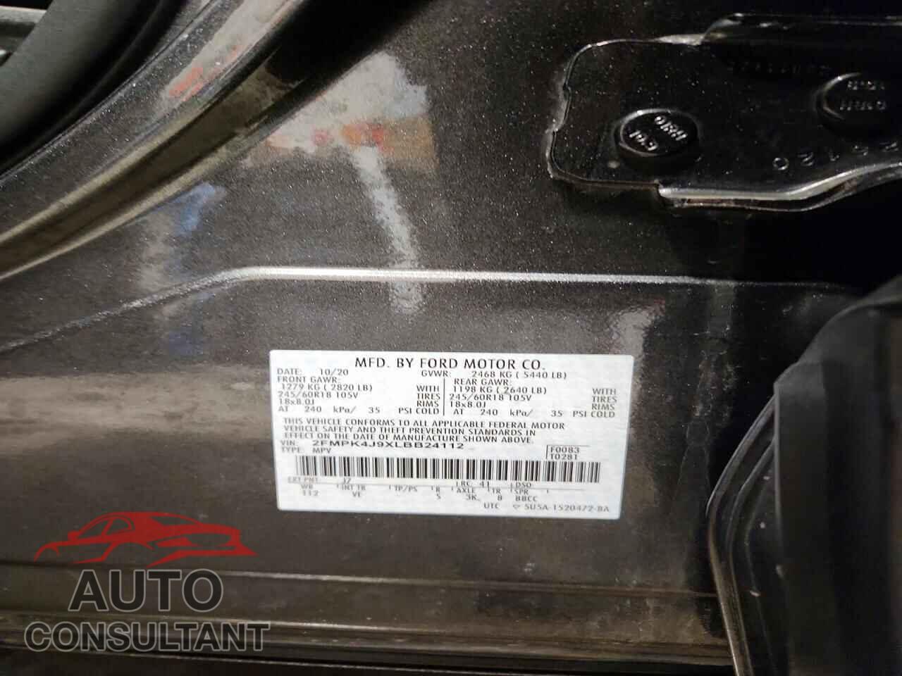 FORD EDGE 2020 - 2FMPK4J9XLBB24112