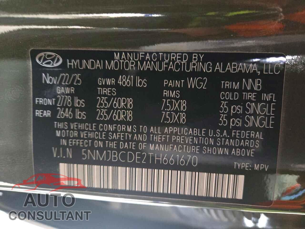 HYUNDAI TUCSON 2026 - 5NMJBCDE2TH661670