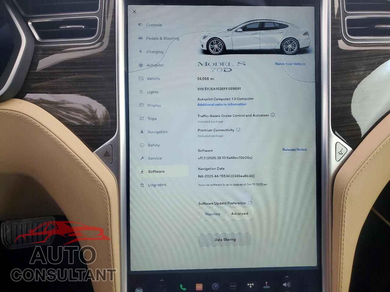 TESLA MODEL S 2015 - 5YJSA1S26FF089691