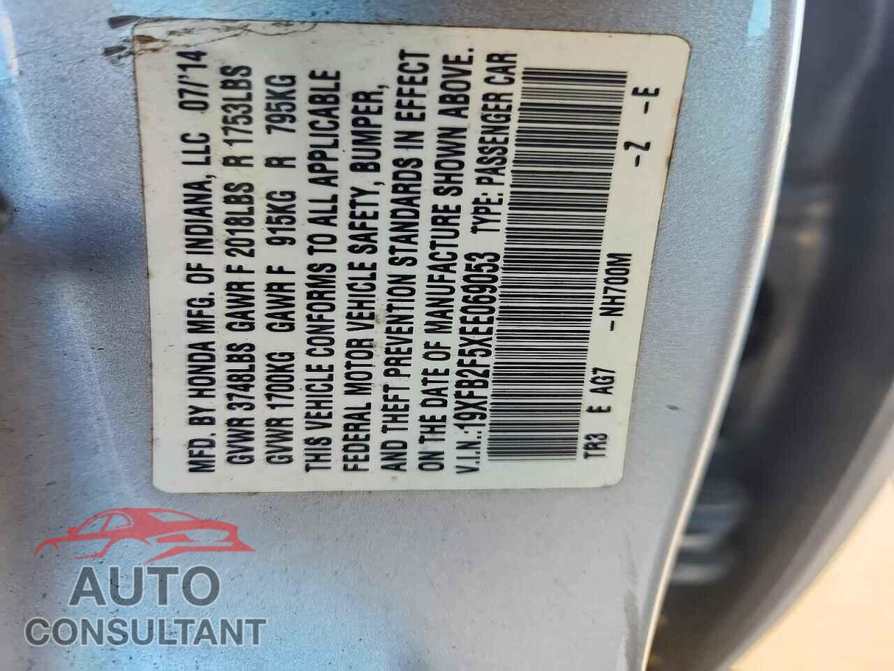 HONDA CIVIC 2014 - 19XFB2F5XEE069053