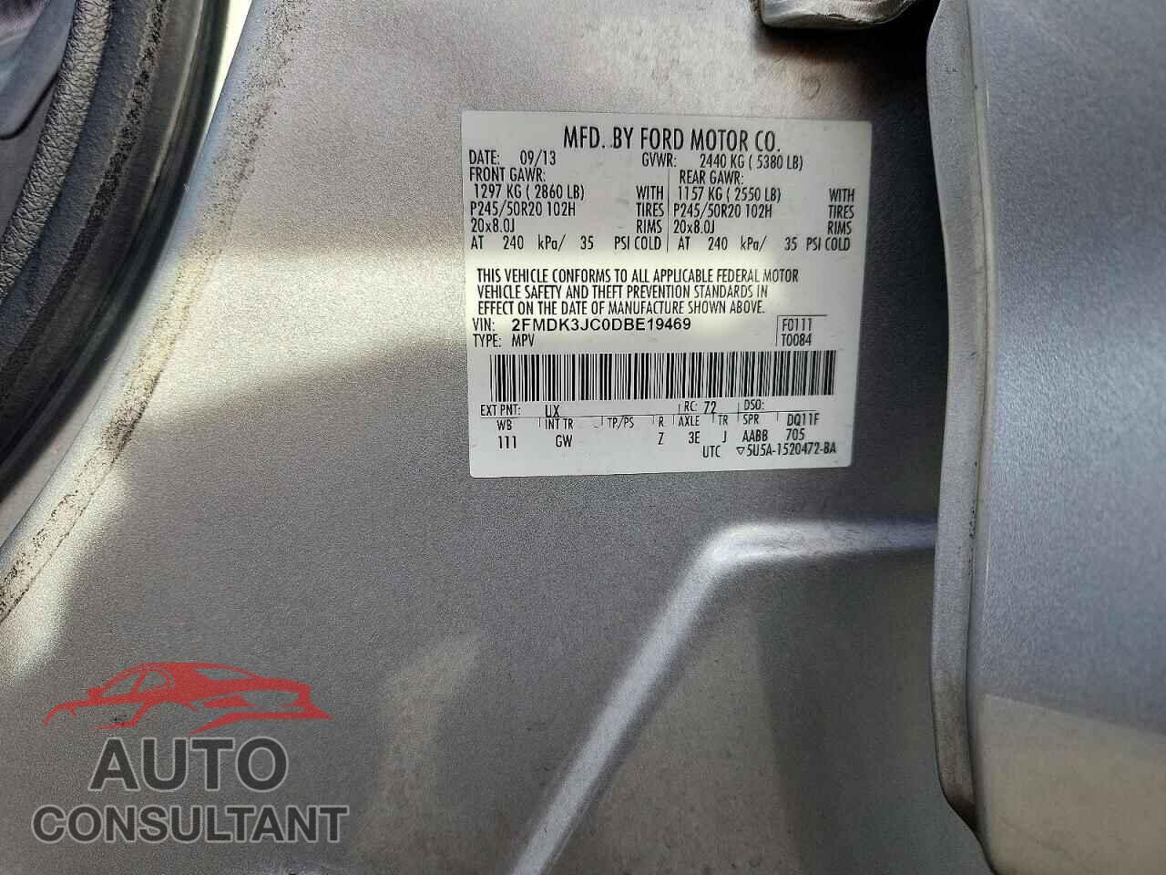 FORD EDGE 2013 - 2FMDK3JC0DBE19469