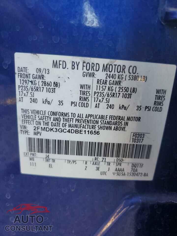 FORD EDGE 2013 - 2FMDK3GC4DBE11656