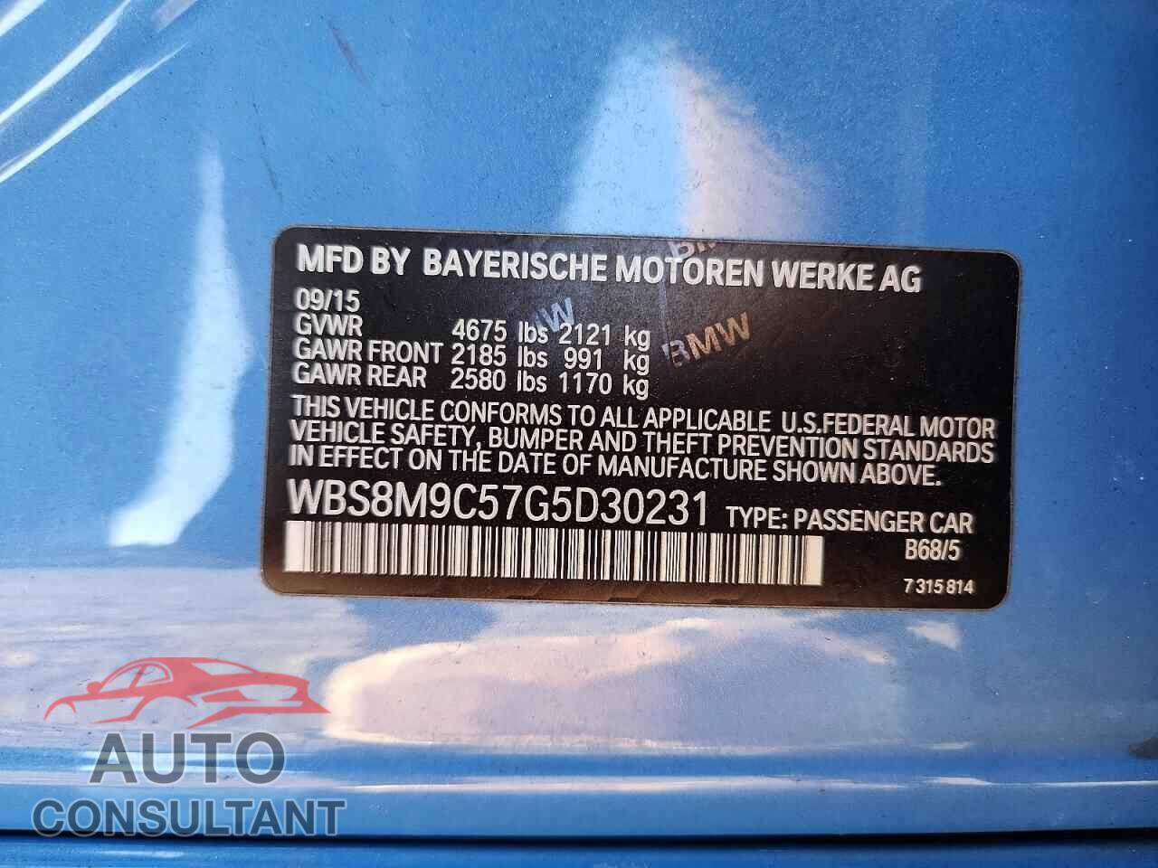BMW M3 2016 - WBS8M9C57G5D30231