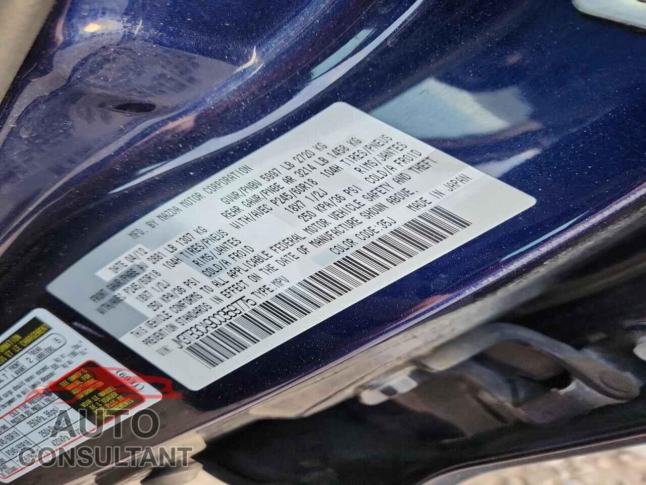 MAZDA CX-9 2012 - JM3TB3CA9C0359775