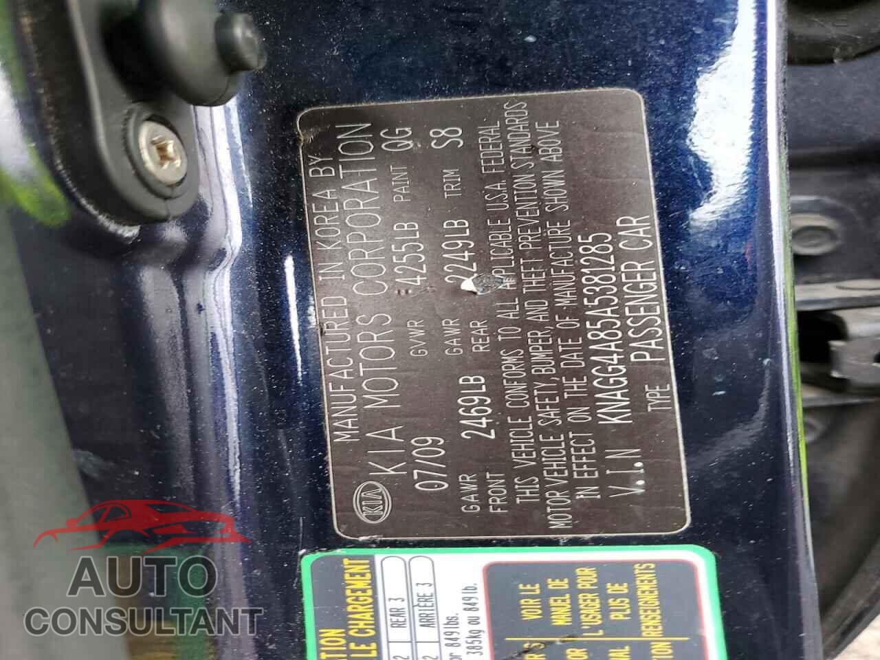 KIA OPTIMA 2010 - KNAGG4A85A5381285
