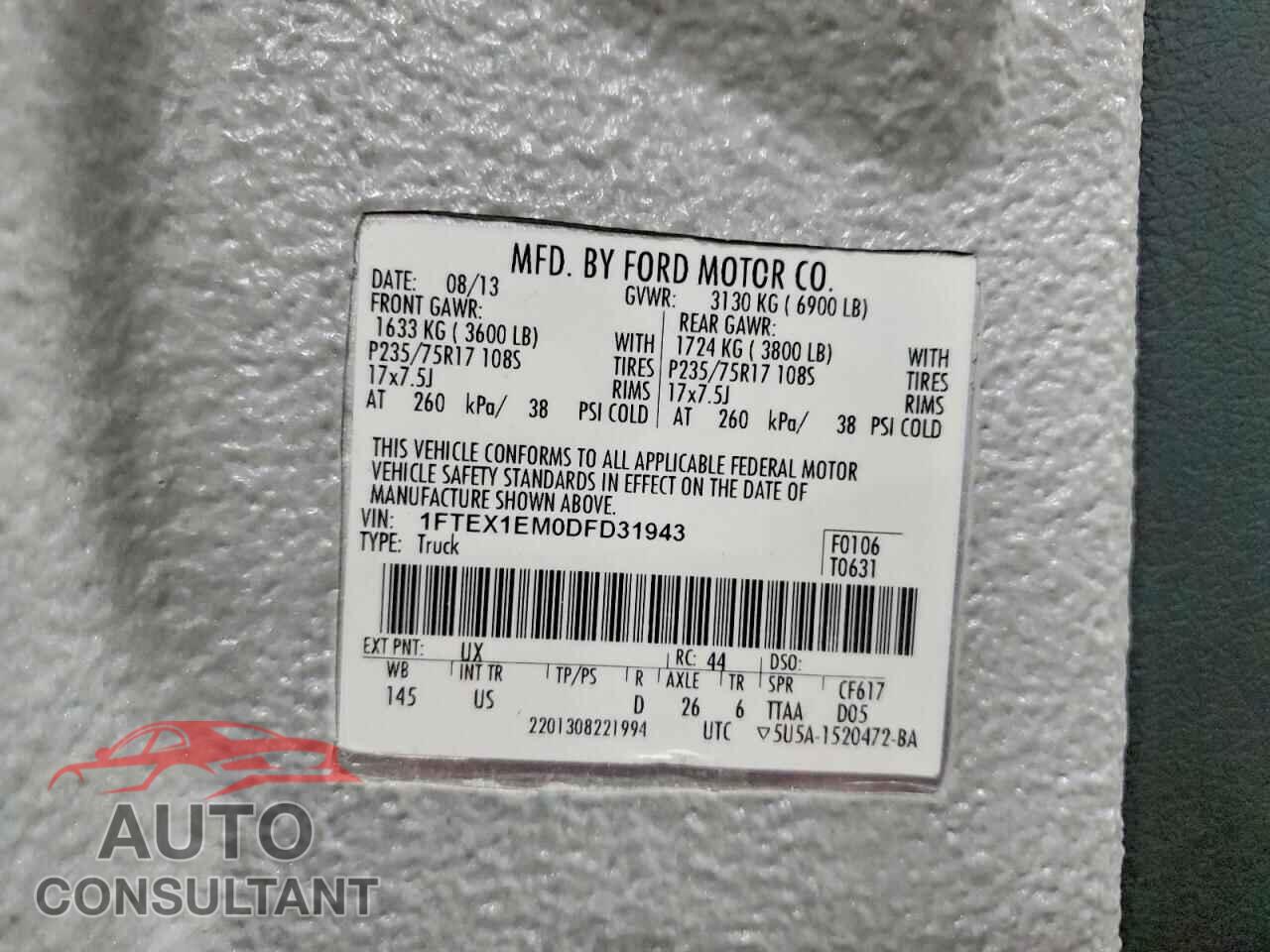 FORD F-150 2013 - 1FTEX1EM0DFD31943