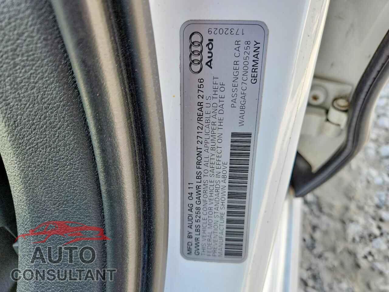 AUDI A6 2012 - WAUBGAFC7CN005258