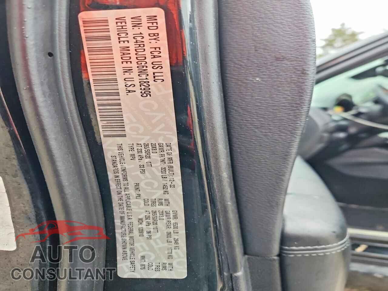 DODGE DURANGO 2022 - 1C4RDJDG6NC182995