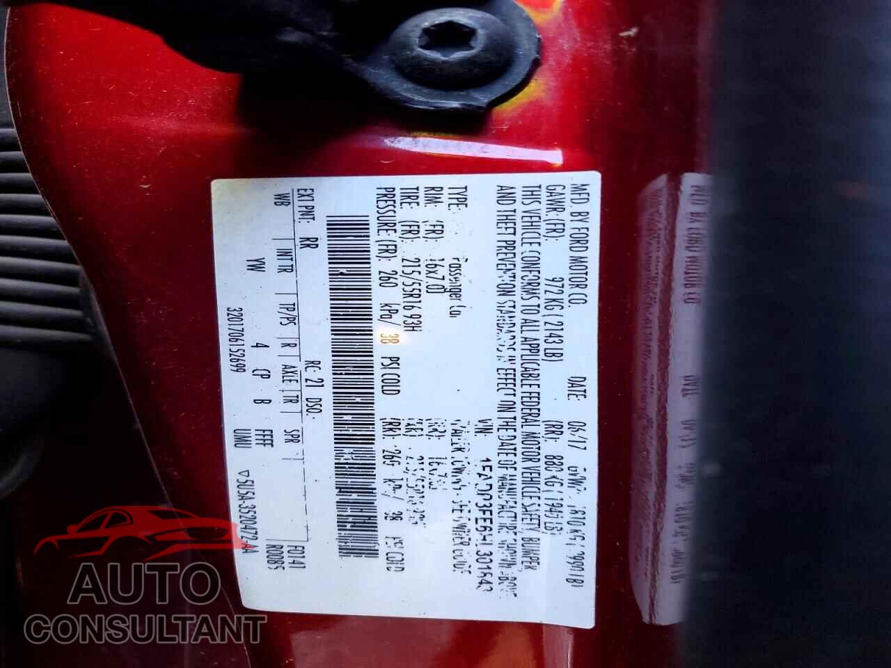 FORD FOCUS 2017 - 1FADP3FE6HL301843