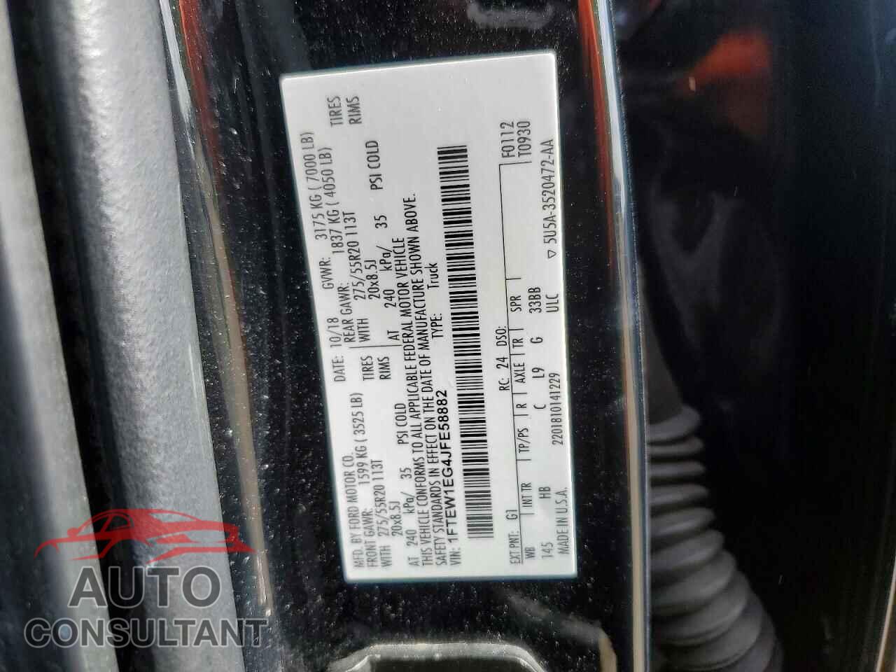 FORD F150 2018 - 1FTEW1EG4JFE58882