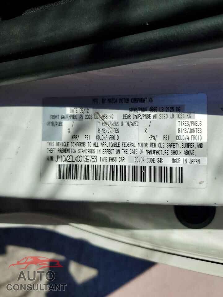 MAZDA 5 2012 - JM1CW2DLXC0139763