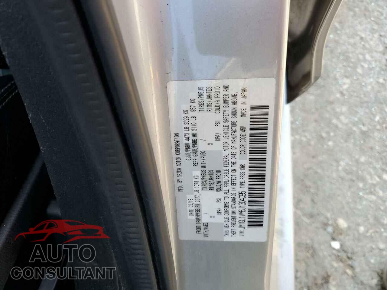 MAZDA 6 2018 - JM1GL1VM6J1304095