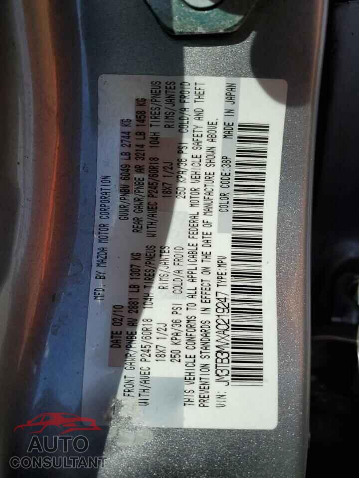 MAZDA CX-9 2010 - JM3TB3MVXA0219247