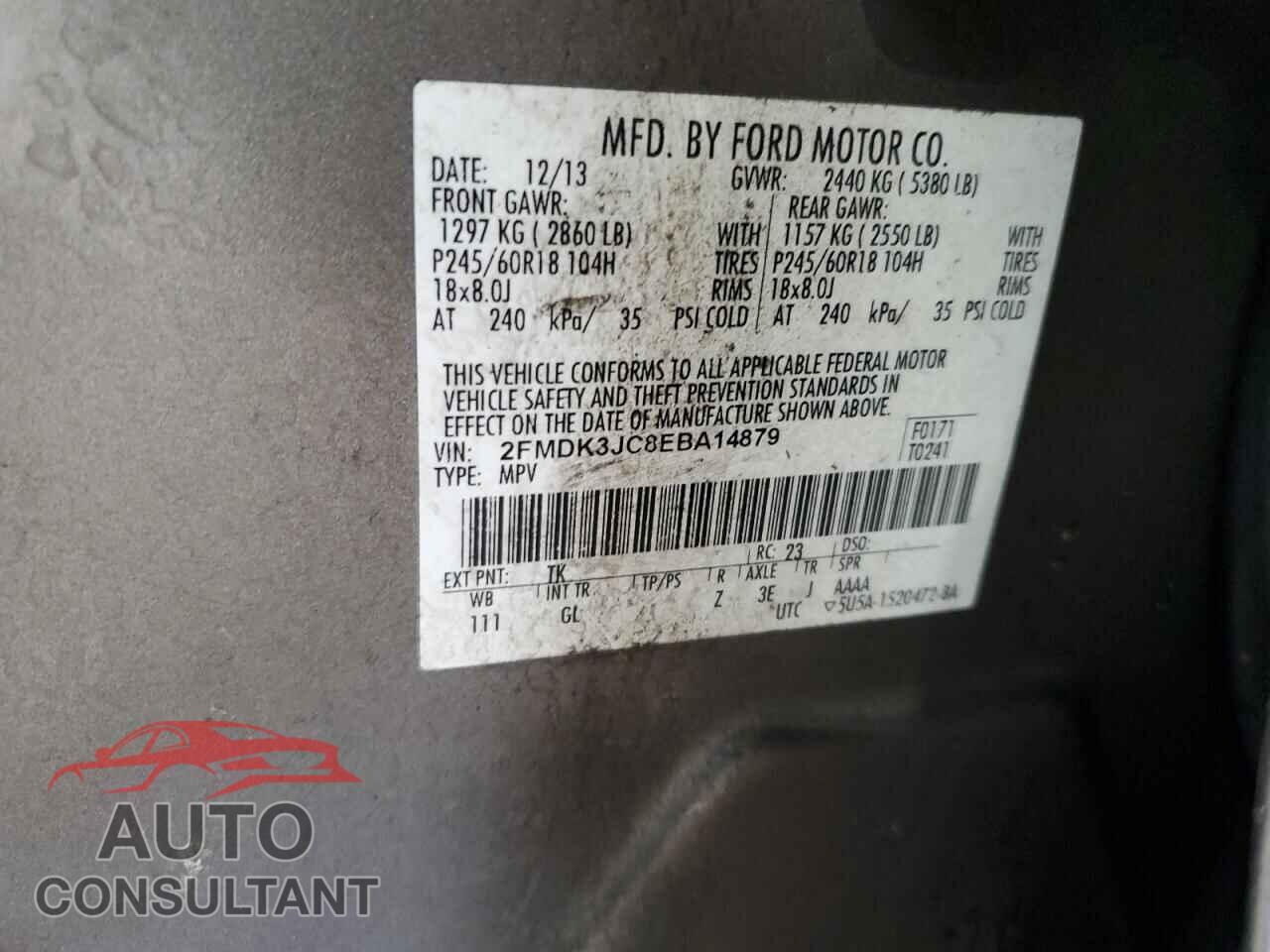 FORD EDGE 2014 - 2FMDK3JC8EBA14879