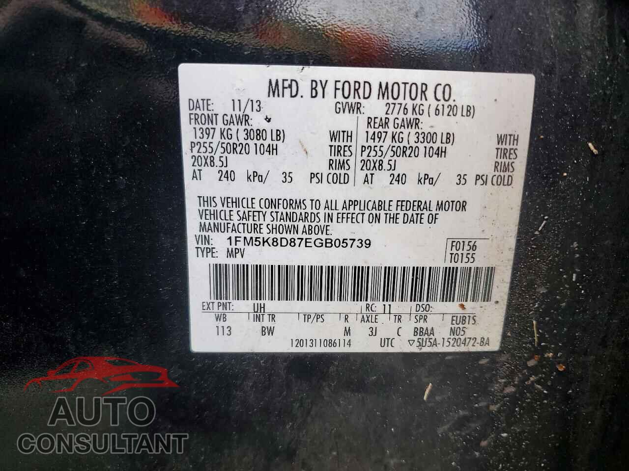 FORD EXPLORER 2014 - 1FM5K8D87EGB05739