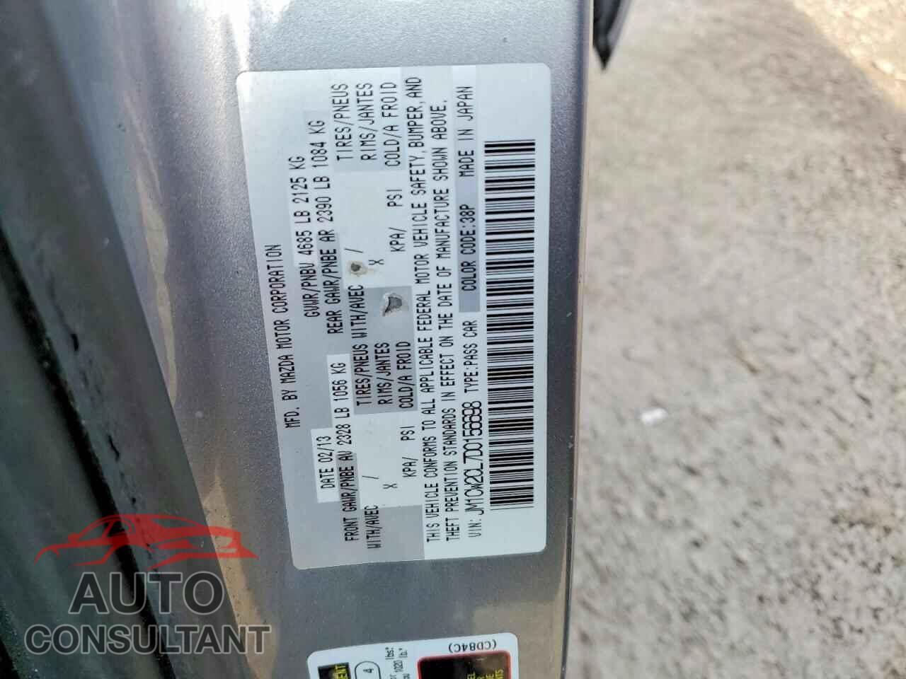 MAZDA 5 2013 - JM1CW2CL7D0156698
