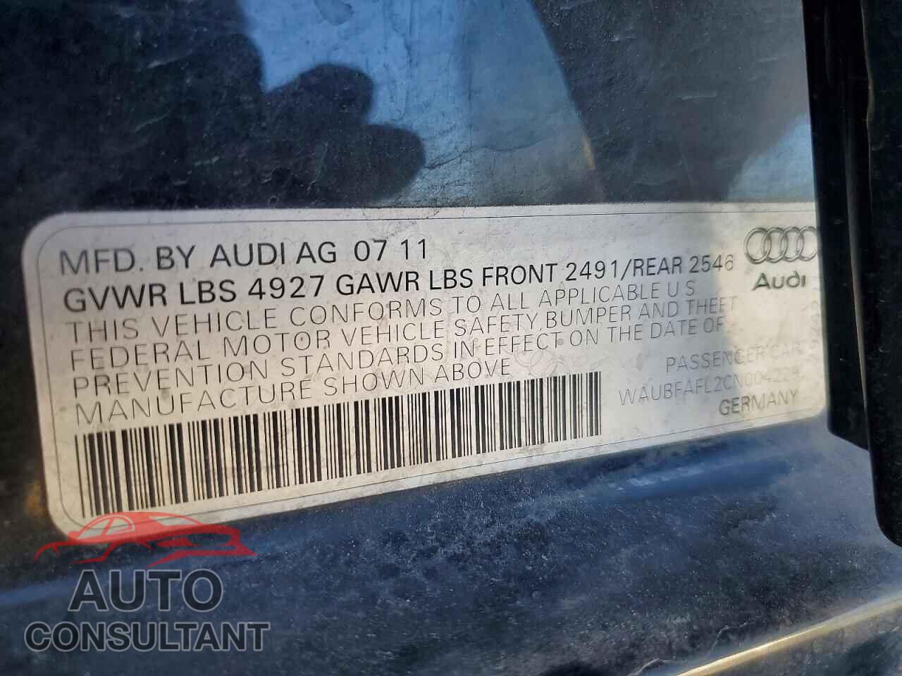 AUDI A4 2012 - WAUBFAFL2CN004229