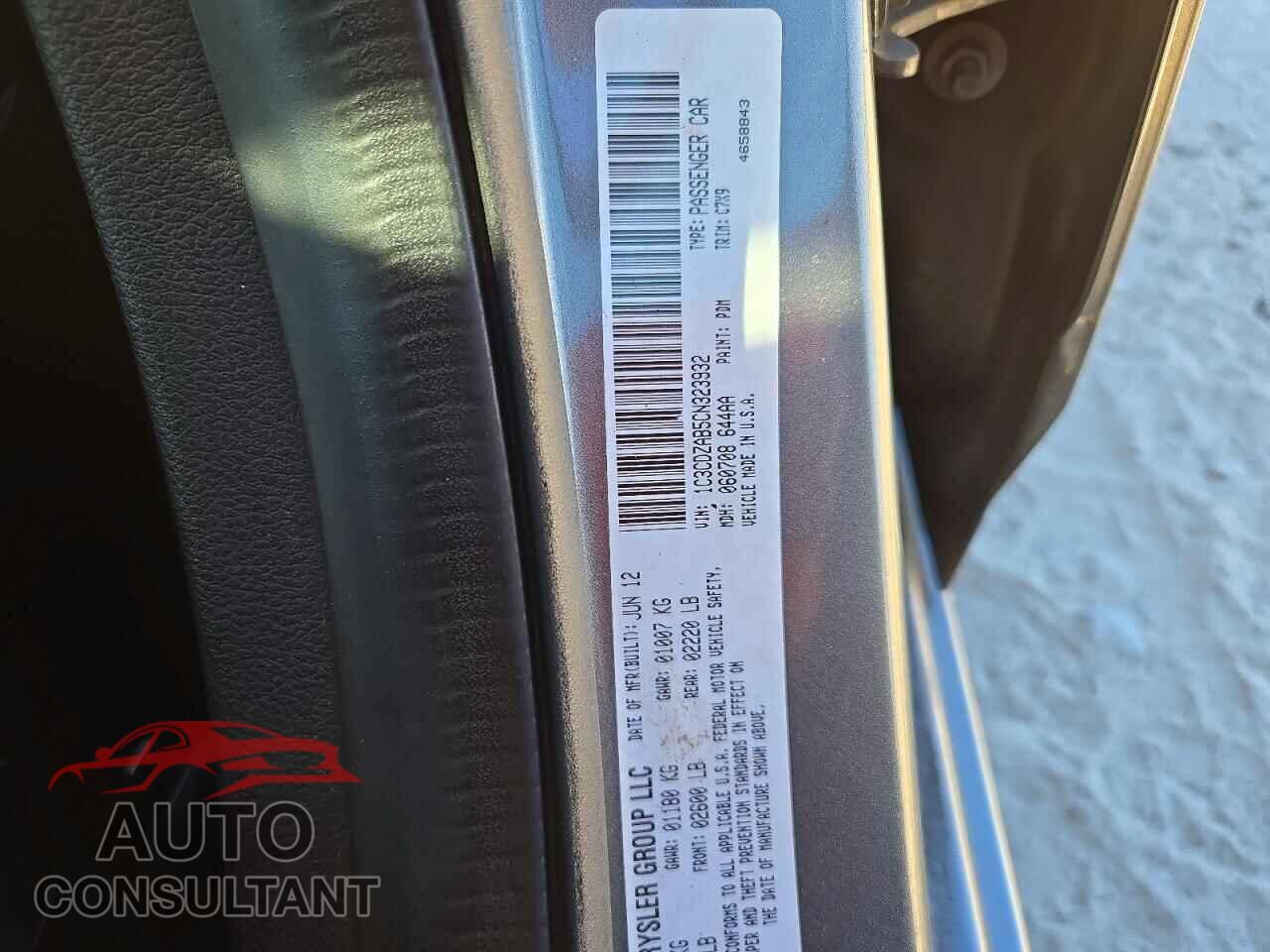 DODGE AVENGER 2012 - 1C3CDZAB5CN323932