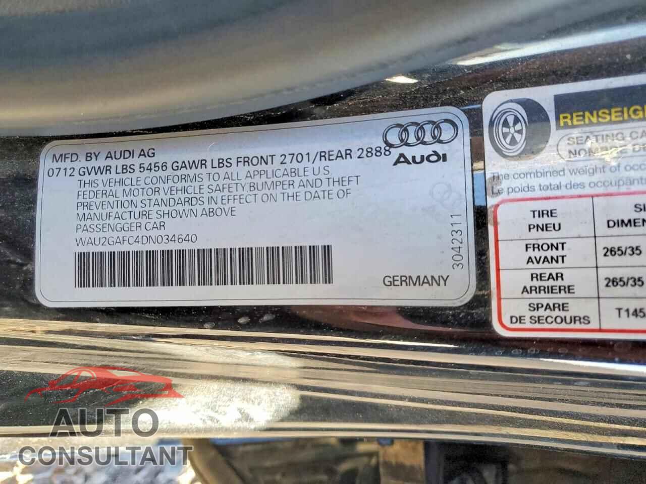 AUDI A7 2013 - WAU2GAFC4DN034640