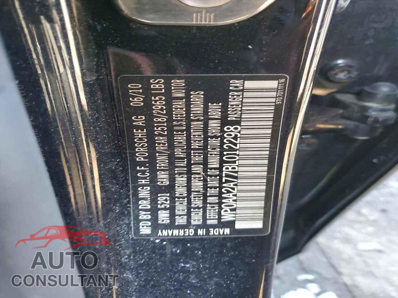 PORSCHE PANAMERA 2011 - WP0AA2A77BL012298