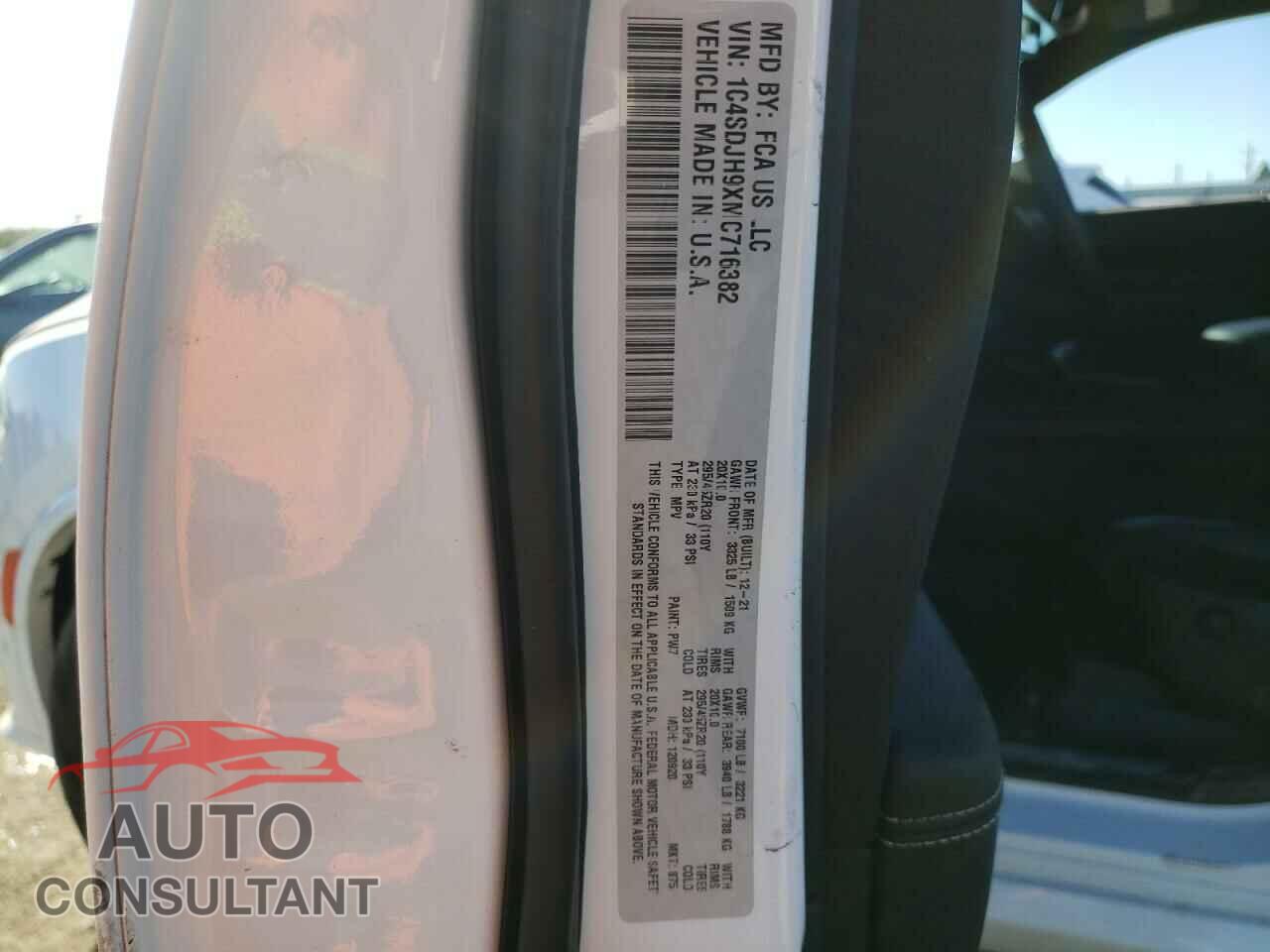 DODGE DURANGO 2021 - 1C4SDJH9XMC716382