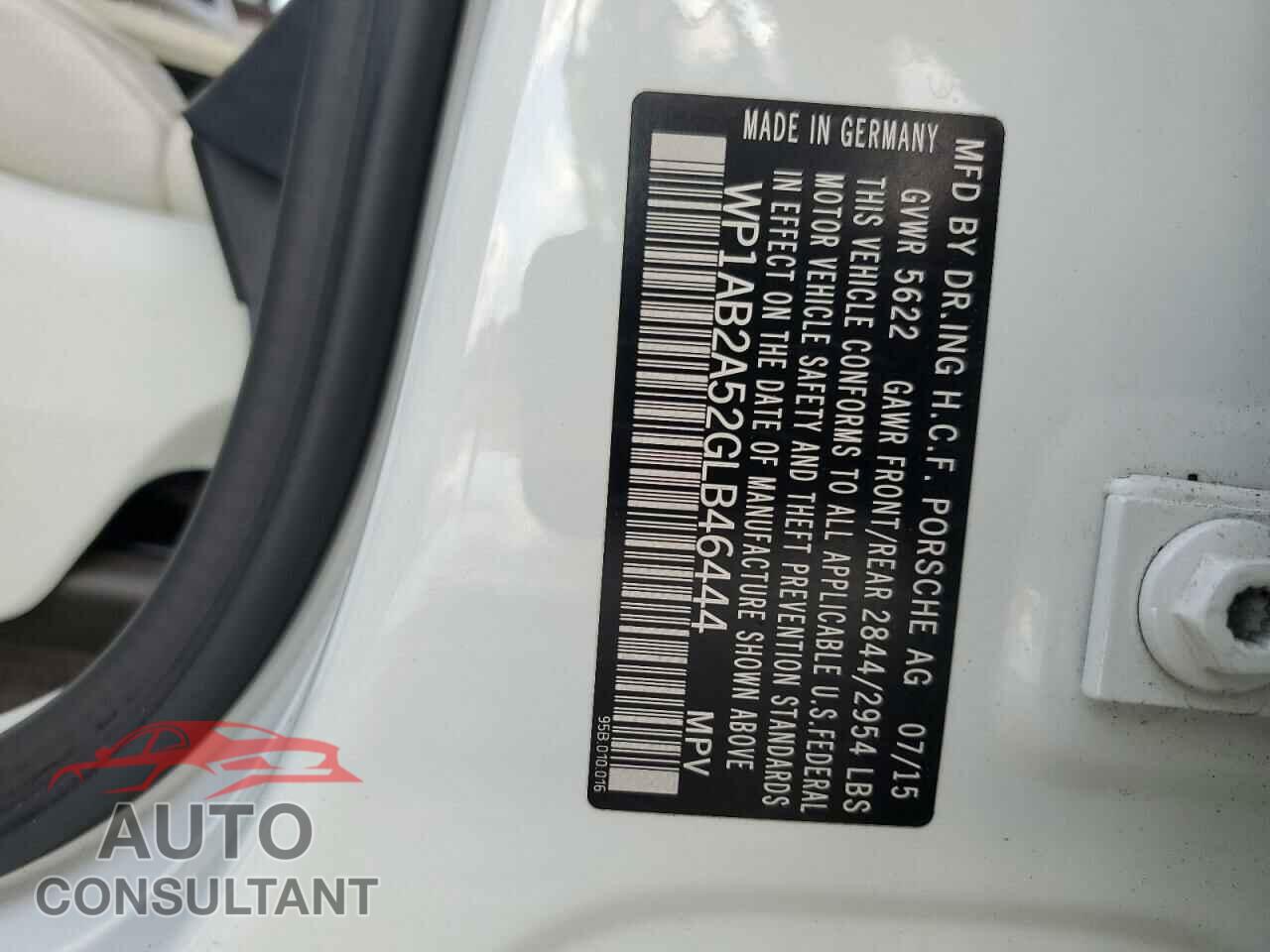 PORSCHE MACAN 2016 - WP1AB2A52GLB46444