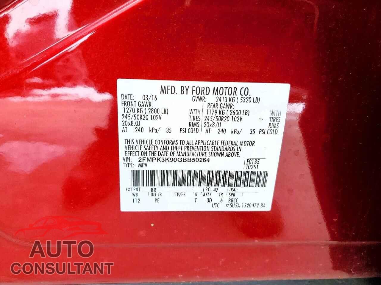 FORD EDGE 2016 - 2FMPK3K90GBB50264