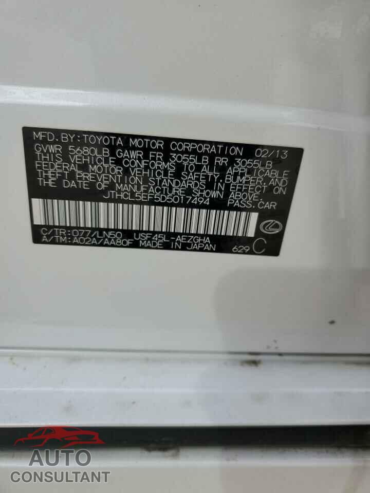 LEXUS LS460 2013 - JTHCL5EF5D5017494