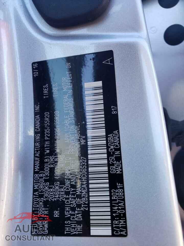 LEXUS RX350 2017 - 2T2BZMCA4HC065327