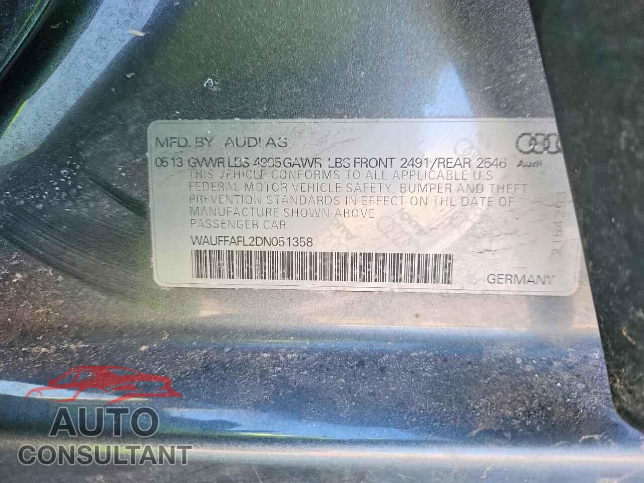 AUDI A4 2013 - WAUFFAFL2DN051358