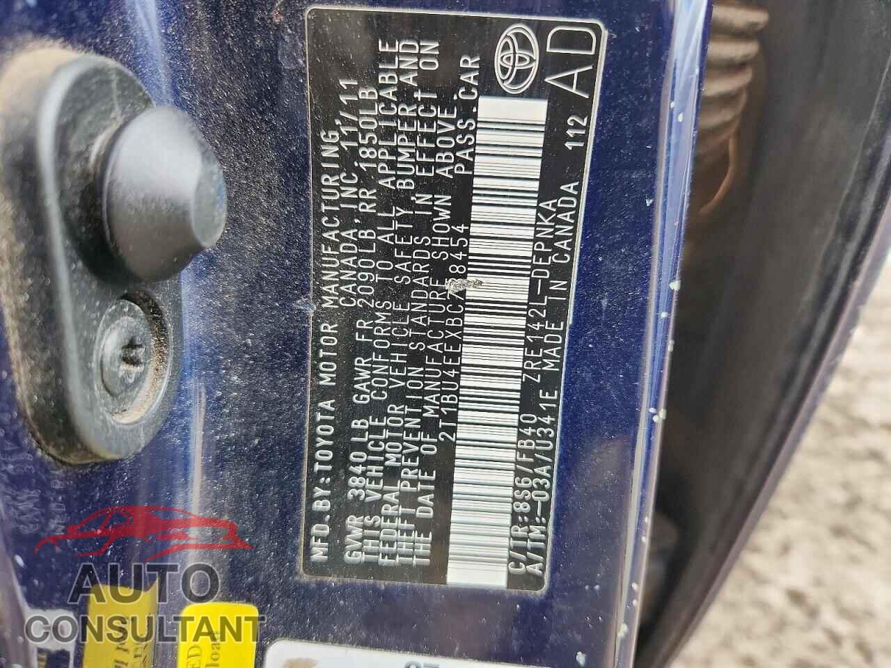 TOYOTA COROLLA 2011 - 2T1BU4EEXBC738454