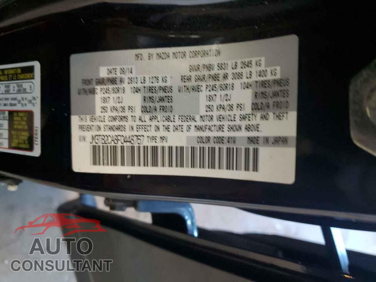 MAZDA CX-9 2015 - JM3TB2CA8F0448767
