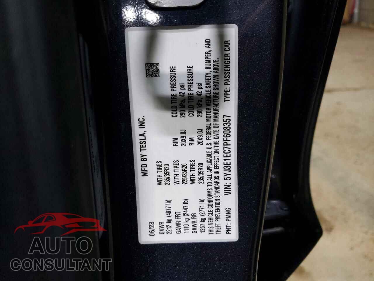 TESLA MODEL 3 2023 - 5YJ3E1EC7PF608357