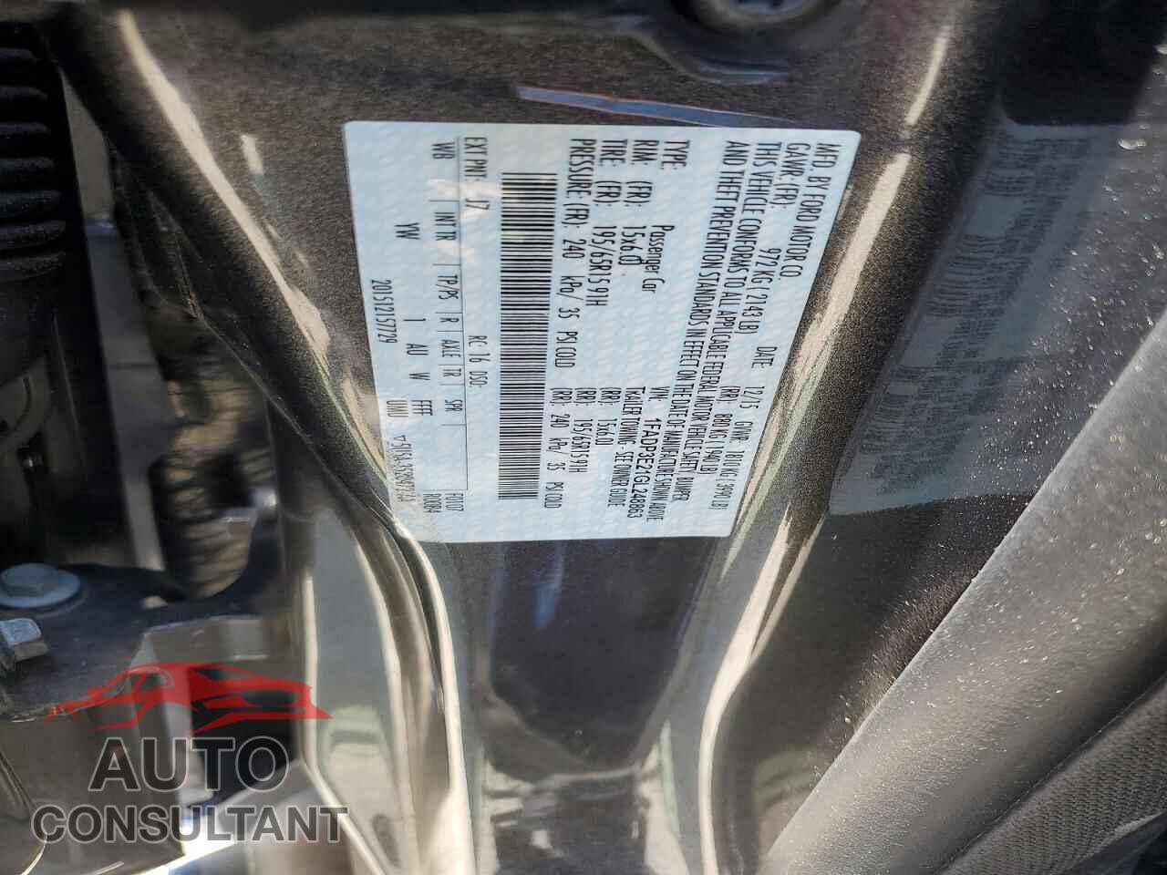 FORD FOCUS 2016 - 1FADP3E21GL248863