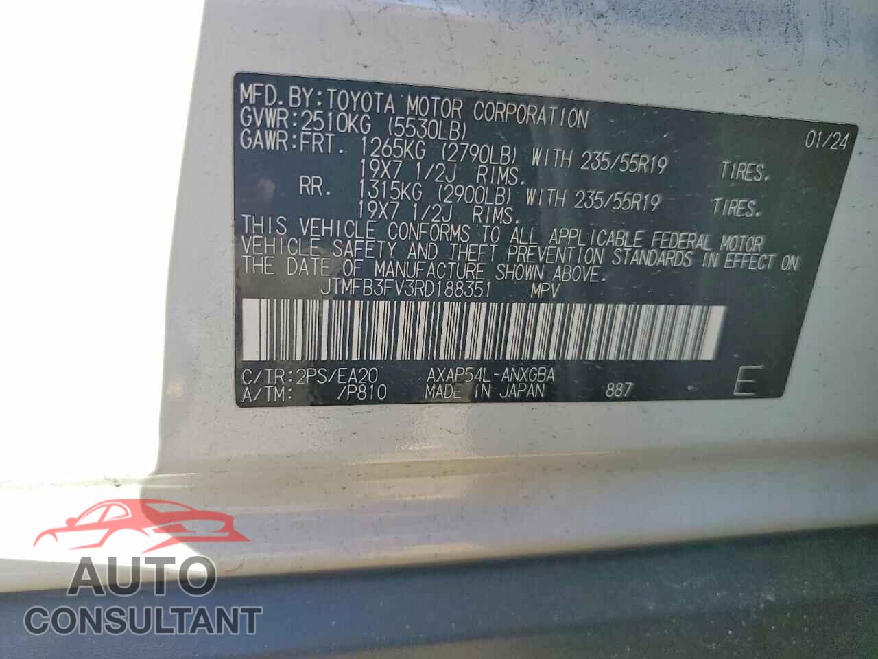 TOYOTA RAV4 2024 - JTMFB3FV3RD188351