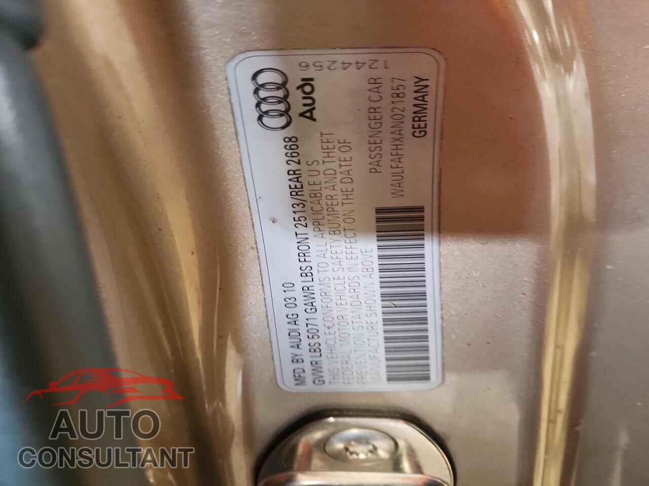 AUDI A5 2010 - WAULFAFHXAN021857