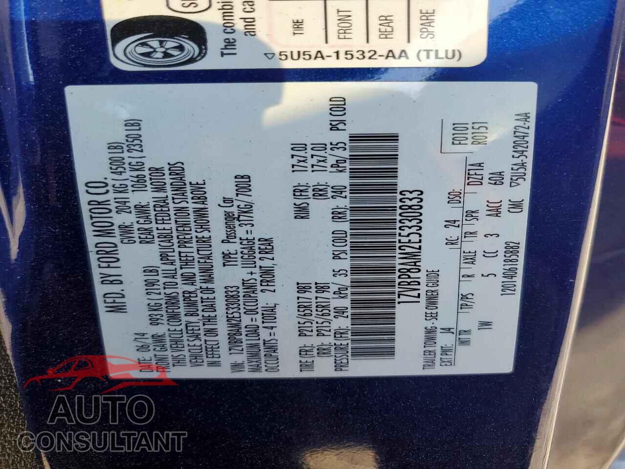 FORD MUSTANG 2014 - 1ZVBP8AM2E5330833
