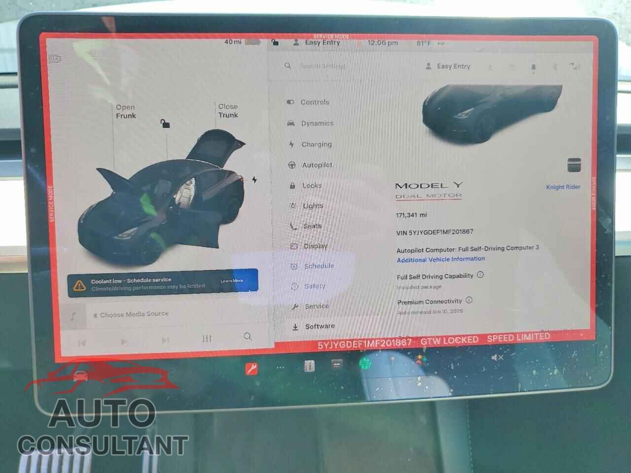 TESLA MODEL Y 2021 - 5YJYGDEF1MF201867