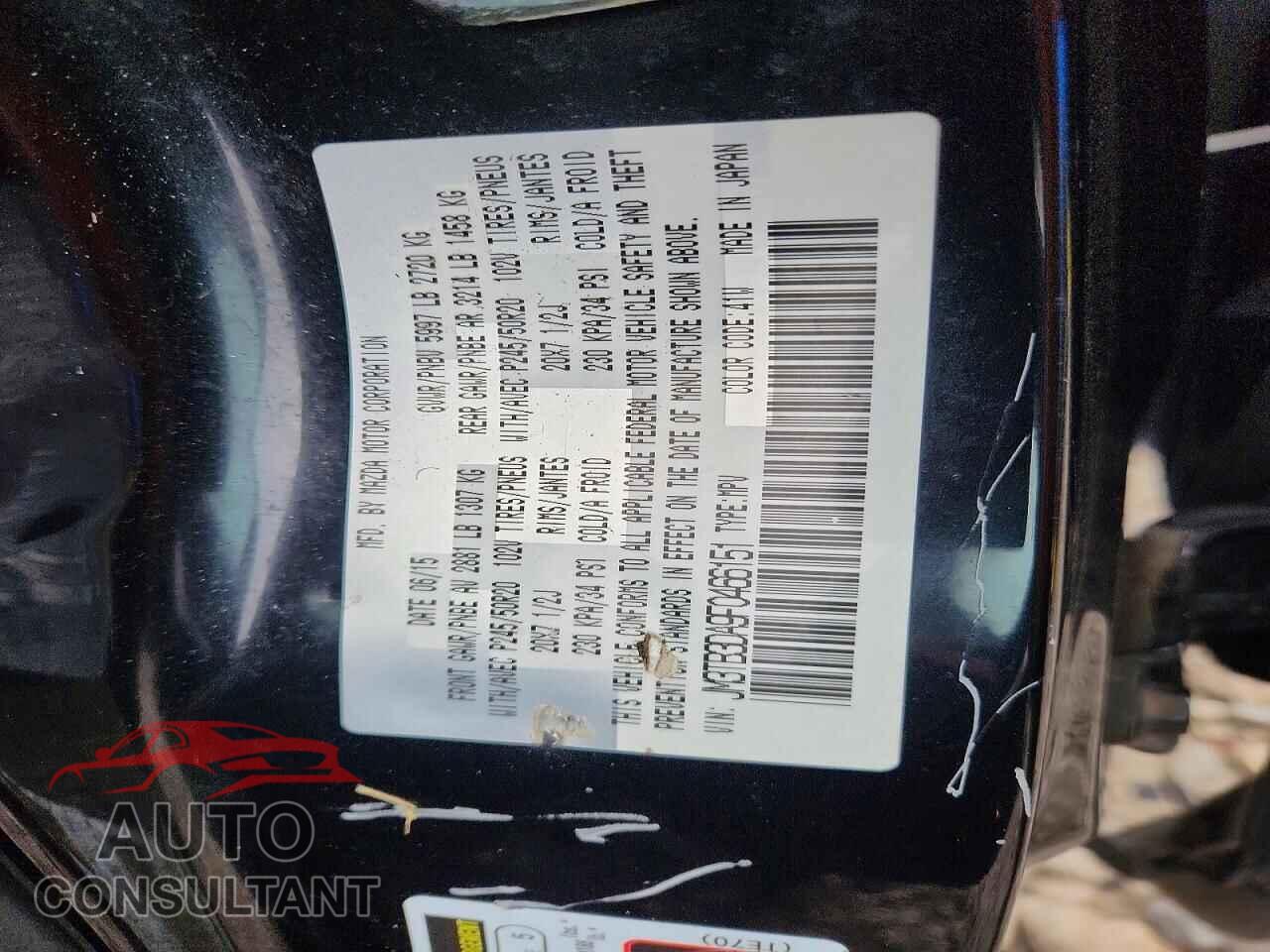 MAZDA CX-9 2015 - JM3TB3DA9F0466151