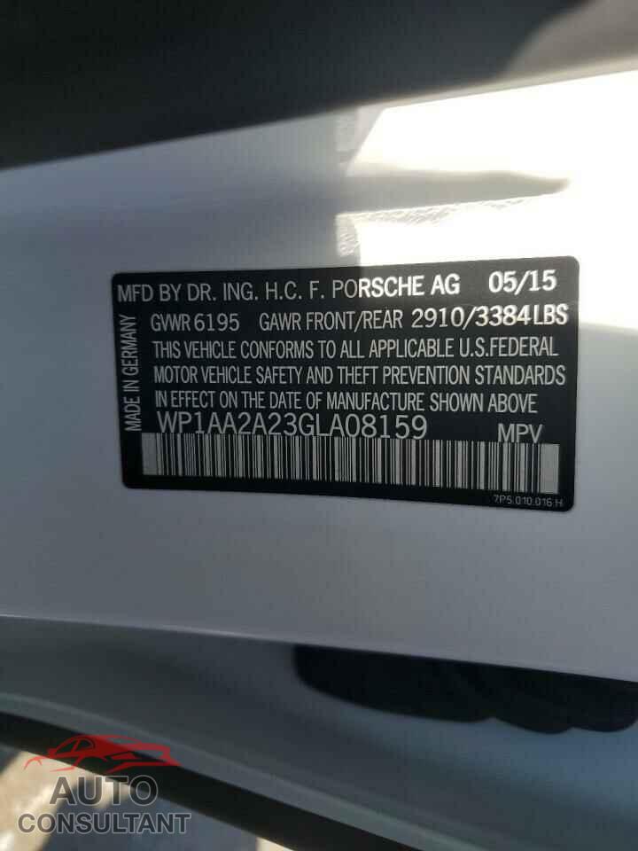 PORSCHE CAYENNE 2016 - WP1AA2A23GLA08159