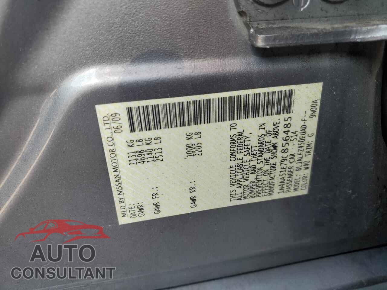 NISSAN MAXIMA 2009 - 1N4AA51E79C856485
