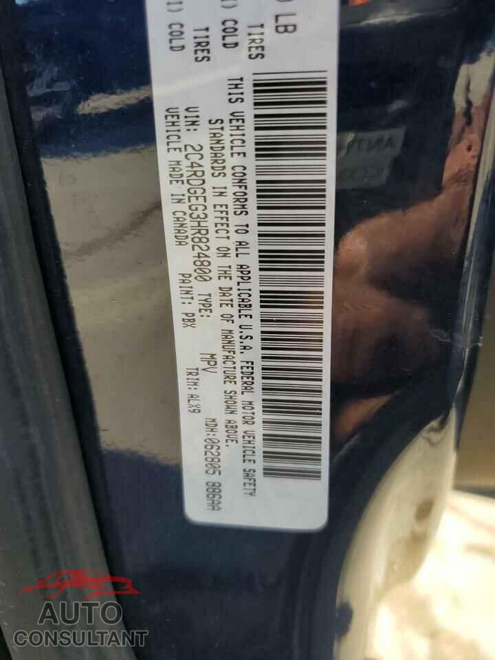 DODGE CARAVAN 2017 - 2C4RDGEG3HR824800