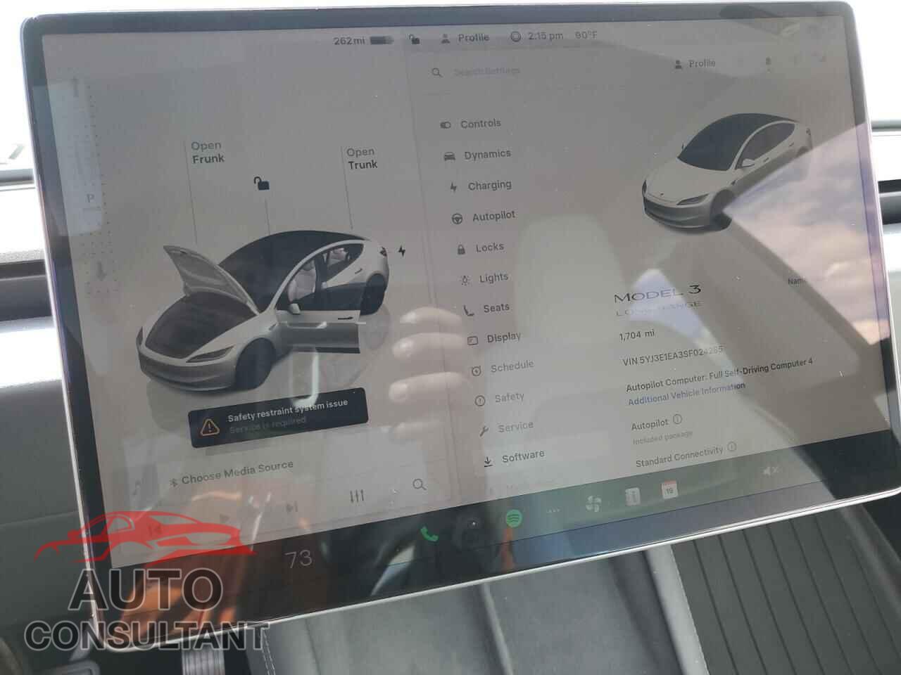 TESLA MODEL 3 2025 - 5YJ3E1EA3SF024285