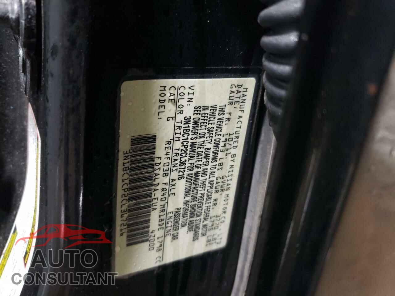 NISSAN VERSA 2012 - 3N1BC1CP2CL367216