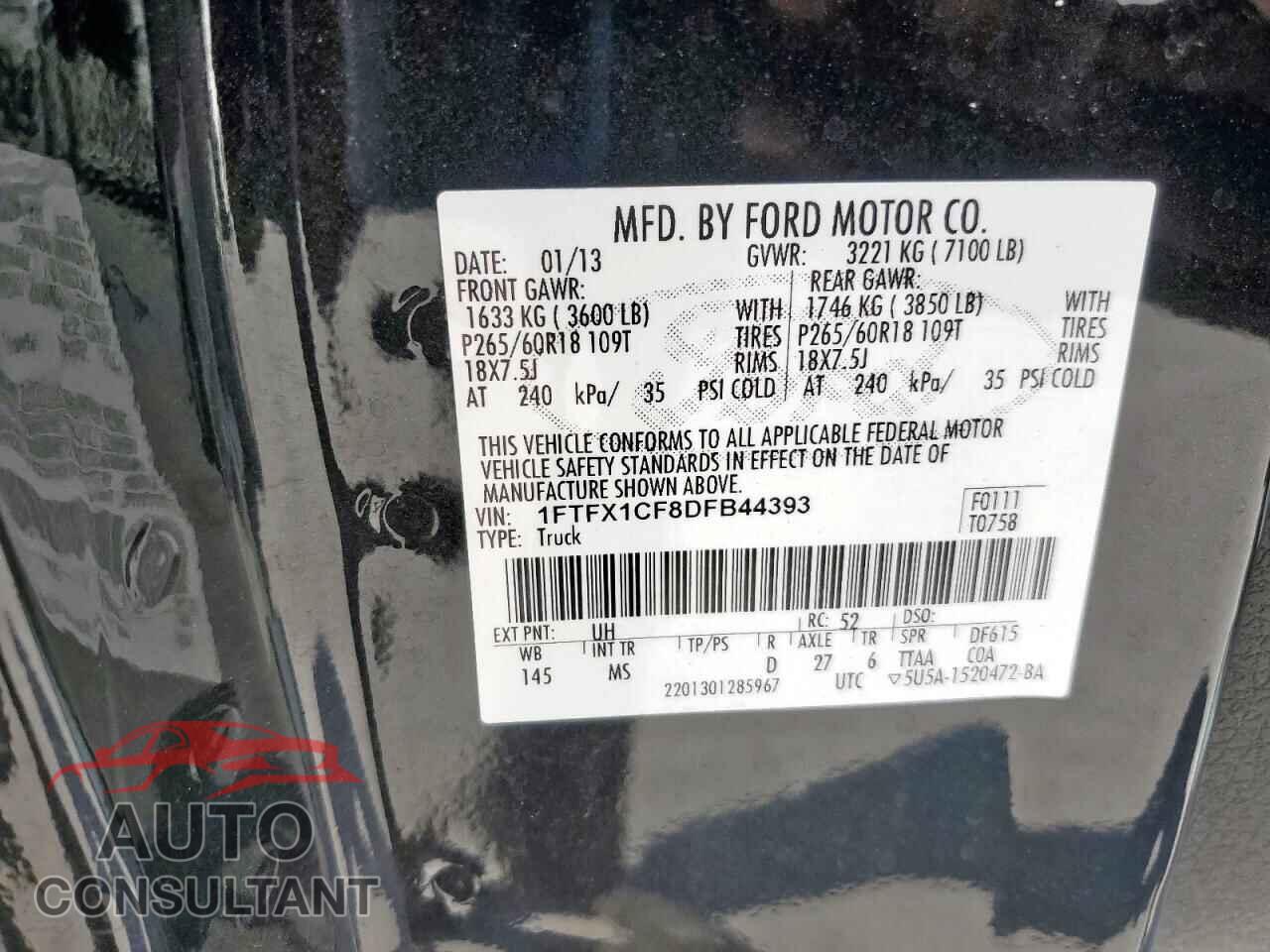 FORD F-150 2013 - 1FTFX1CF8DFB44393