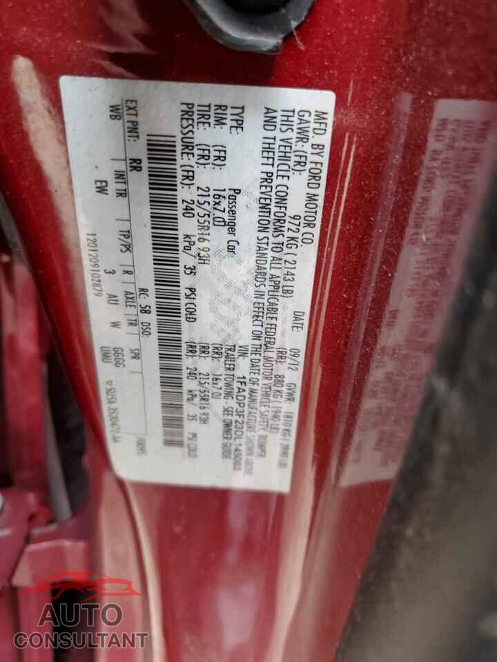 FORD FOCUS 2013 - 1FADP3F23DL145003