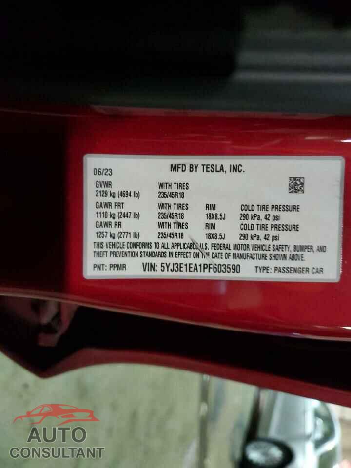 TESLA MODEL 3 2023 - 5YJ3E1EA1PF603590