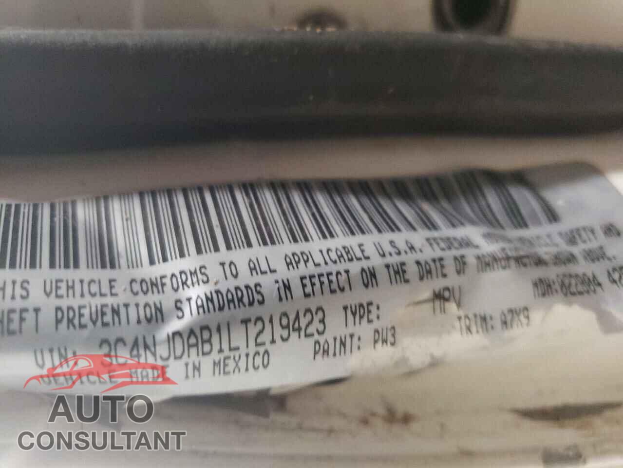 JEEP COMPASS 2020 - 3C4NJDAB1LT219423